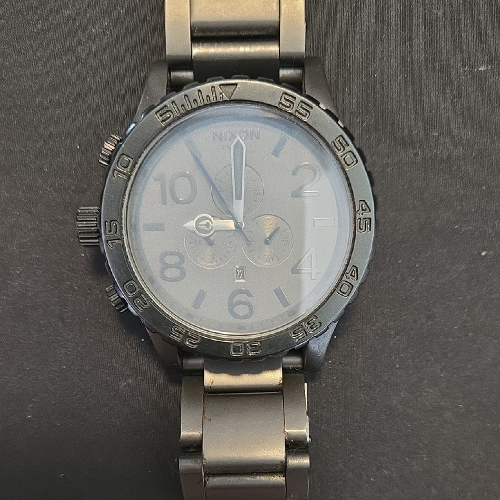 Nixon Dual-Tone Black and Silver Watch 51-30 Simplify
